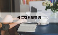 外汇交易量查询(外汇交易量查询app)